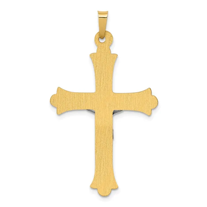 Rings TreasureFineJewelers 14k TwoTone Textured and Polished INRI Crucifix Pendant