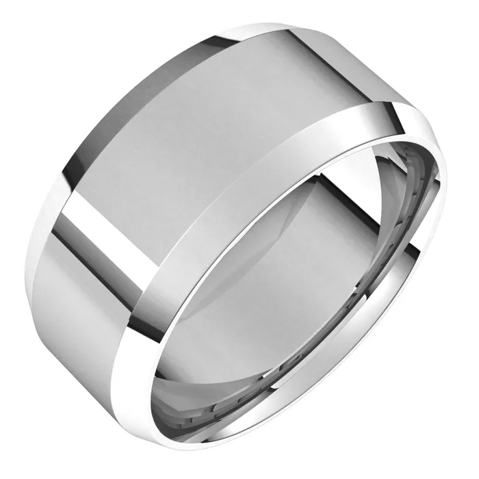 Rings TreasureFineJewelers Continuum Sterling Silver 9 mm Beveled Edge Comfort Fit Light Band Rings TreasureFineJewelers Continuum Sterling Silver 9 mm Beveled Edge Comfort Fit Light Band