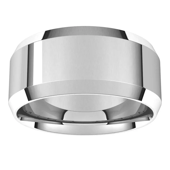 Rings TreasureFineJewelers Continuum Sterling Silver 9 mm Beveled Edge Comfort Fit Light Band
