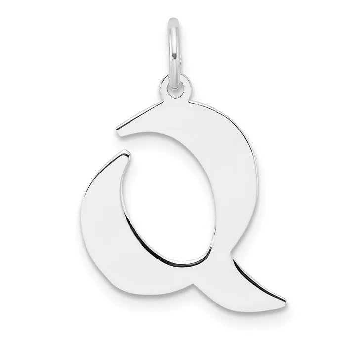 Rings TreasureFineJewelers Small Sterling Silver Rhodiumplated Artisan Block Letter Q Initial Charm Rings TreasureFineJewelers Small Sterling Silver Rhodiumplated Artisan Block Letter Q Initial Charm