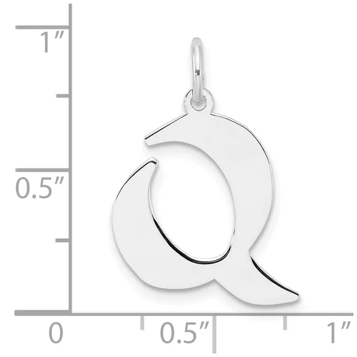 Rings TreasureFineJewelers Small Sterling Silver Rhodiumplated Artisan Block Letter Q Initial Charm