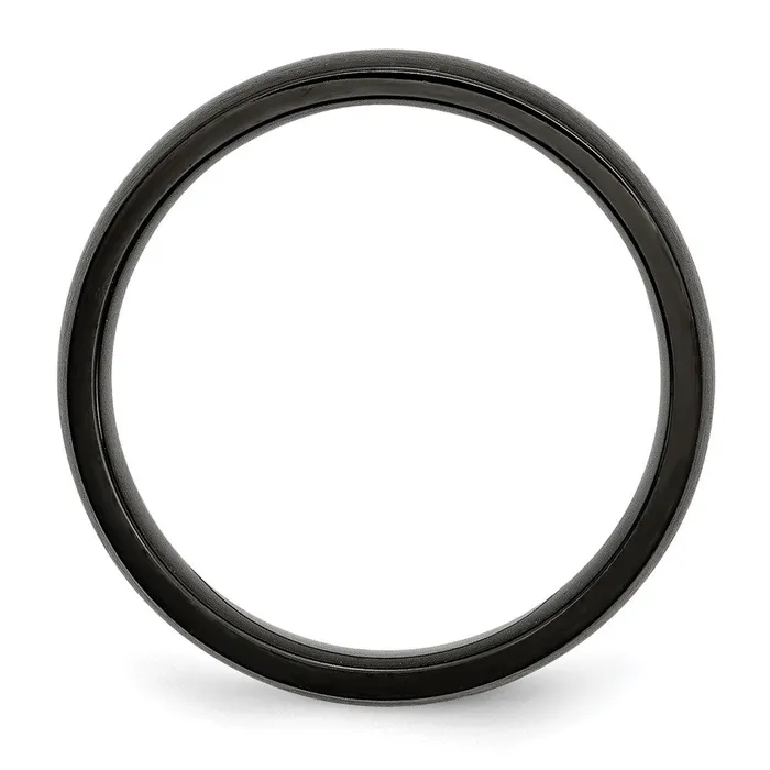 Rings TreasureFineJewelers Stainless Steel 5mm Black IPplated Brushed Band