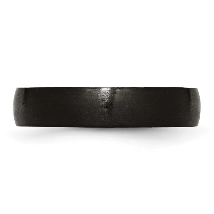 Rings TreasureFineJewelers Stainless Steel 5mm Black IPplated Brushed Band