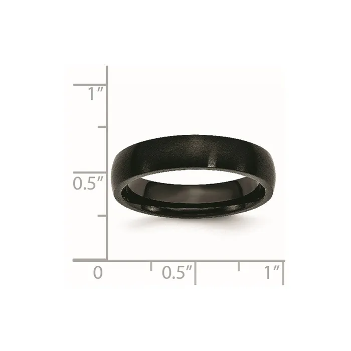 Rings TreasureFineJewelers Stainless Steel 5mm Black IPplated Brushed Band
