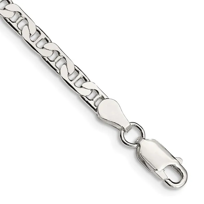 Rings TreasureFineJewelers Sterling Silver 375mm Flat Anchor Chain