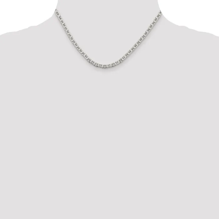 Rings TreasureFineJewelers Sterling Silver 375mm Flat Anchor Chain