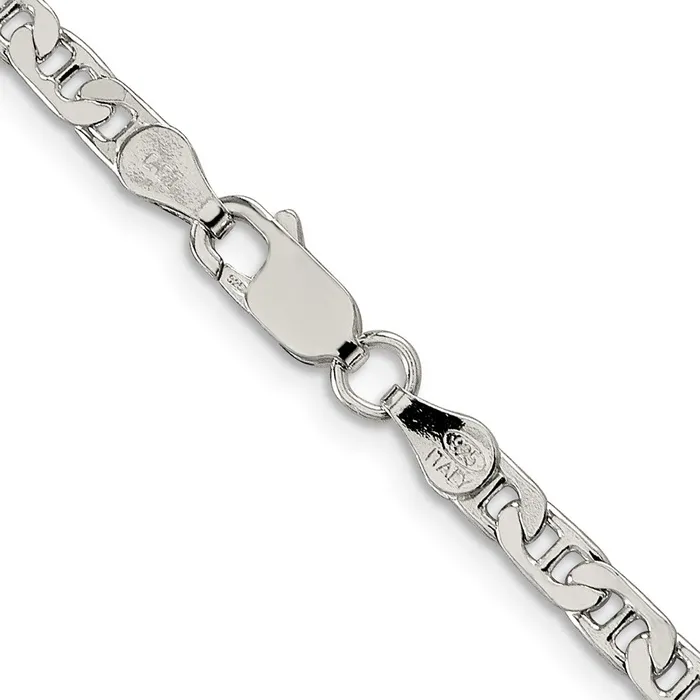 Rings TreasureFineJewelers Sterling Silver 375mm Flat Anchor Chain