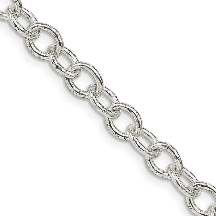 Rings TreasureFineJewelers Sterling Silver 575mm Oval Cable Chain