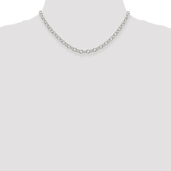 Rings TreasureFineJewelers Sterling Silver 575mm Oval Cable Chain