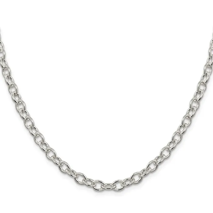 Rings TreasureFineJewelers Sterling Silver 575mm Oval Cable Chain