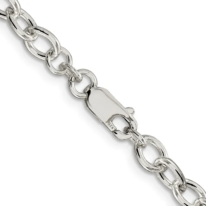 Rings TreasureFineJewelers Sterling Silver 575mm Oval Cable Chain