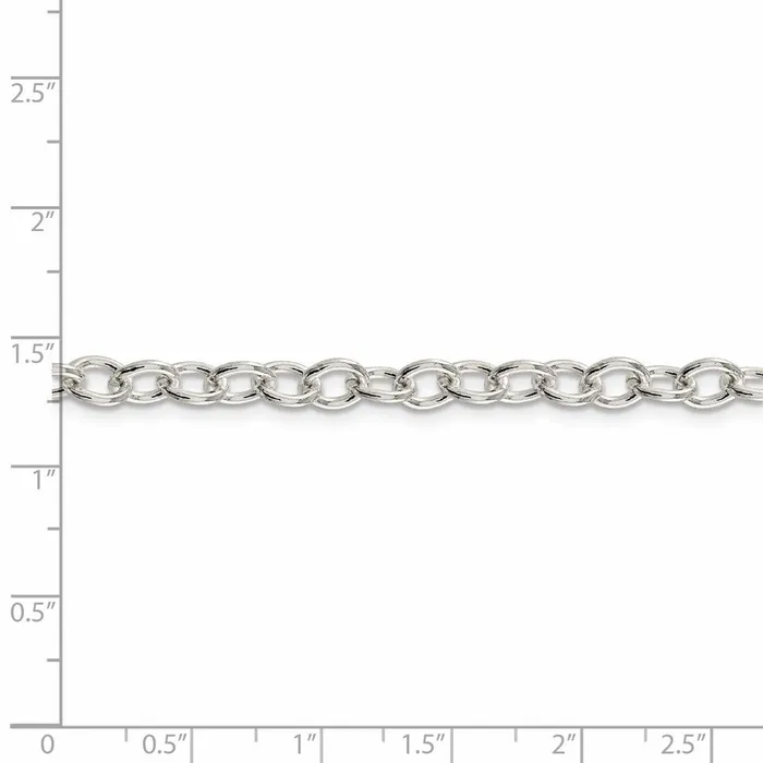 Rings TreasureFineJewelers Sterling Silver 575mm Oval Cable Chain
