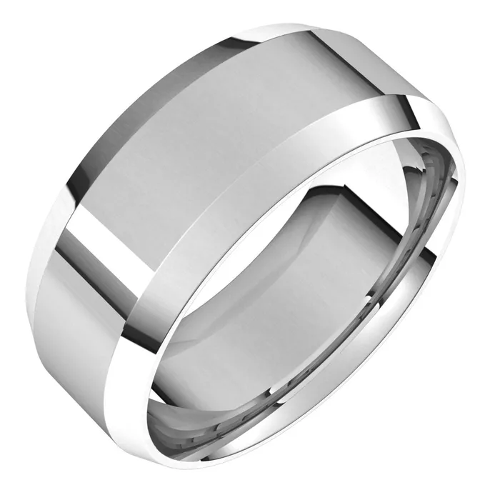 Rings TreasureFineJewelers Sterling Silver 8 mm Beveled Edge Comfort Fit Light Band Rings TreasureFineJewelers Sterling Silver 8 mm Beveled Edge Comfort Fit Light Band