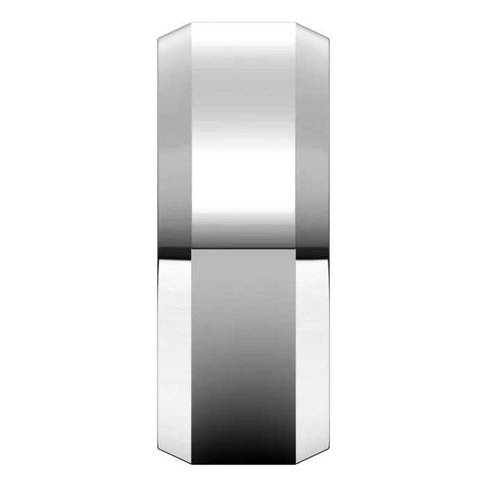Rings TreasureFineJewelers Sterling Silver 8 mm Beveled Edge Comfort Fit Light Band
