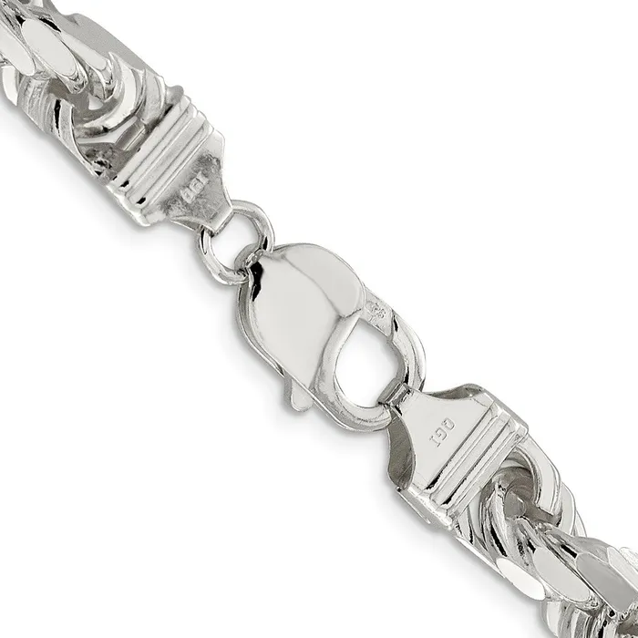 Rings TreasureFineJewelers Sterling Silver 95mm Diamondcut Rope Chain
