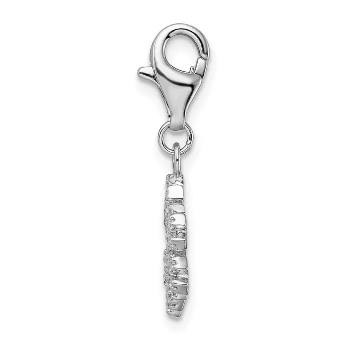 Rings TreasureFineJewelers Sterling Silver Amore La Vita Rhodiumpl Polished CZ Snowflake Charm