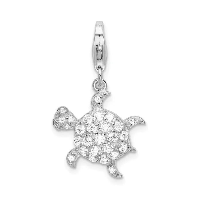 Rings TreasureFineJewelers Sterling Silver Amore La Vita Rhodiumplated Polished CZ Sea Turtle Charm Rings TreasureFineJewelers Sterling Silver Amore La Vita Rhodiumplated Polished CZ Sea Turtle Charm
