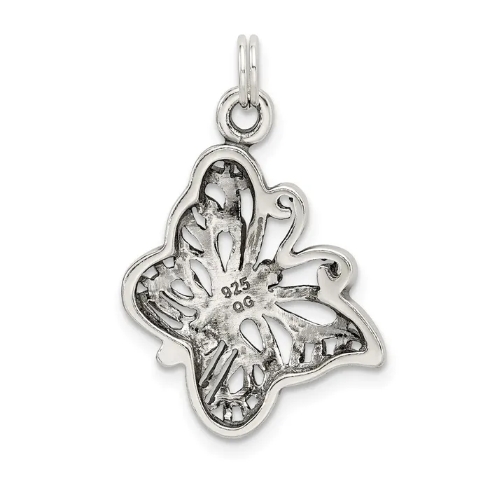 Rings TreasureFineJewelers Sterling Silver Antique Butterfly Charm