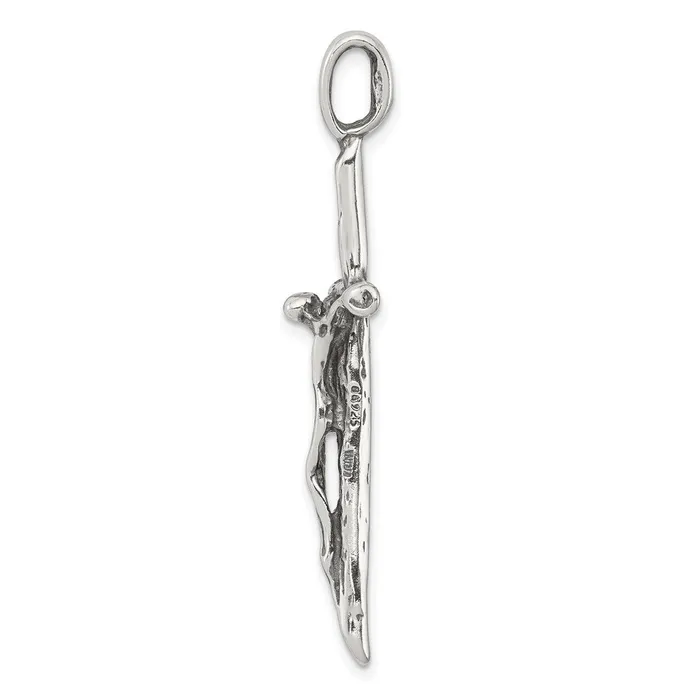 Rings TreasureFineJewelers Sterling Silver Antiqued Crucifix Charm