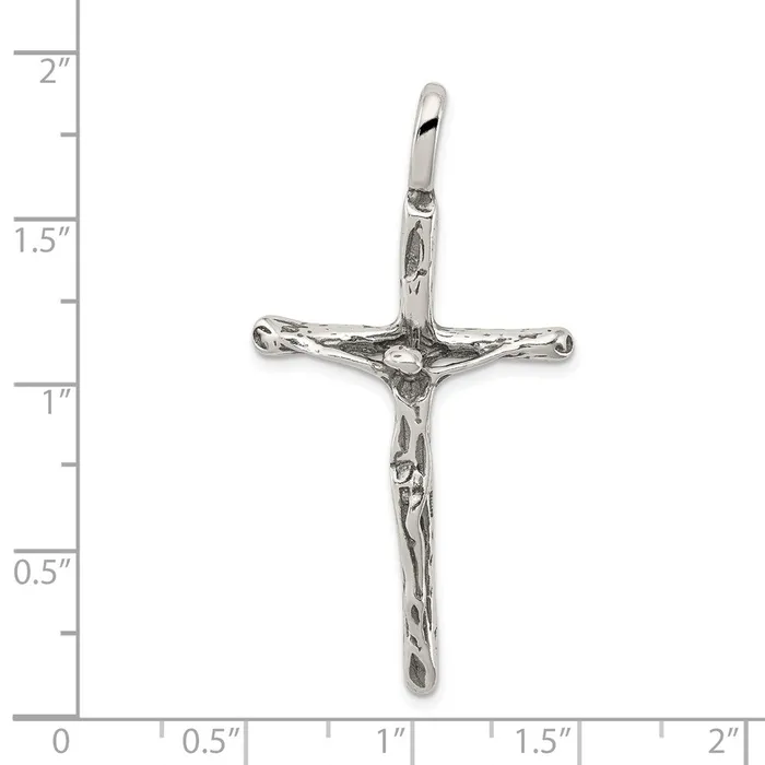 Rings TreasureFineJewelers Sterling Silver Antiqued Crucifix Charm