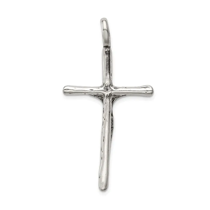 Rings TreasureFineJewelers Sterling Silver Antiqued Crucifix Charm