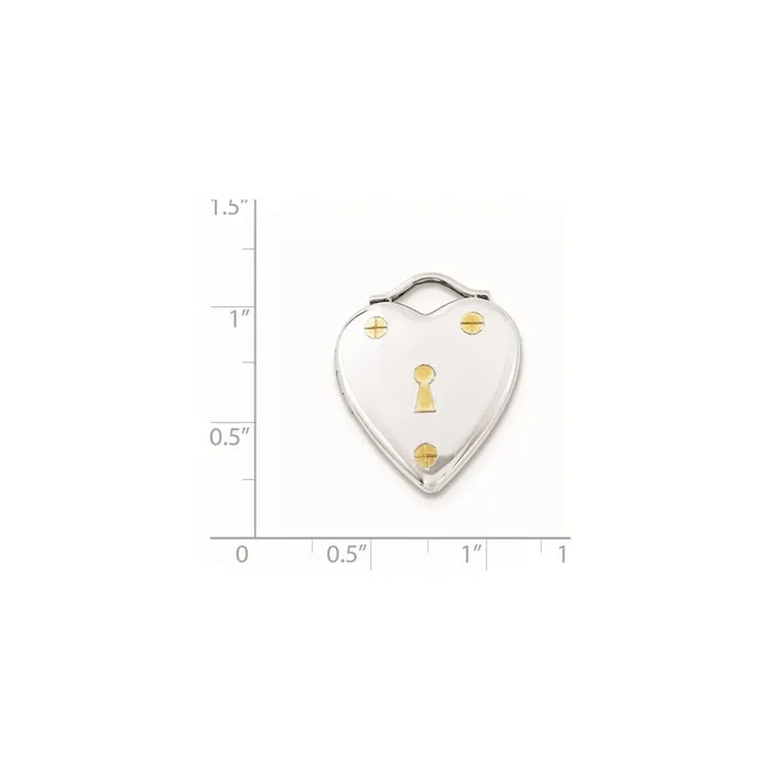 Rings TreasureFineJewelers Sterling Silver Gold Plated 20mm Heart Locket