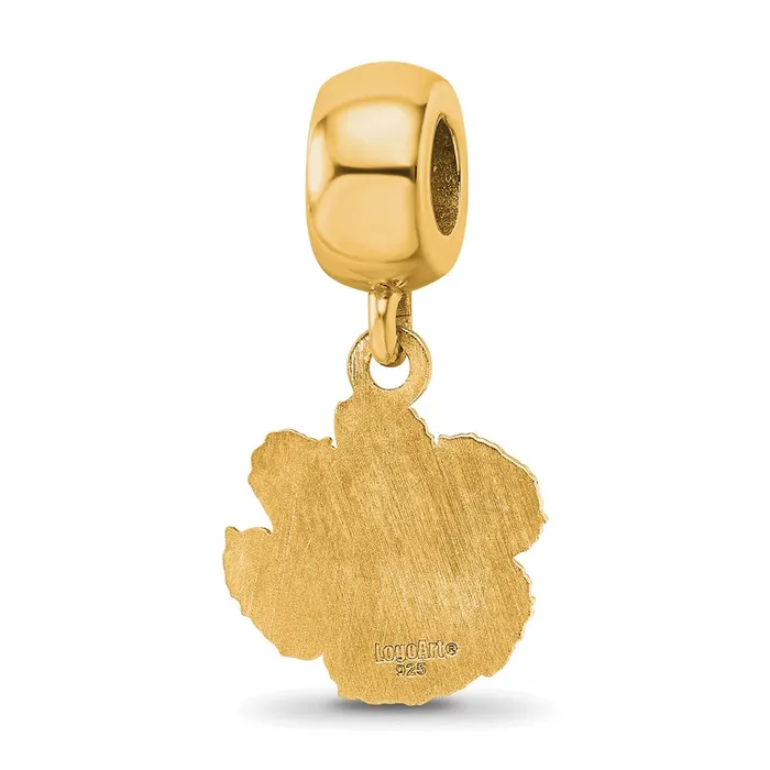 Rings TreasureFineJewelers Sterling Silver Goldplated LogoArt Clemson University Tiger Paw Small Dangle Bead Charm