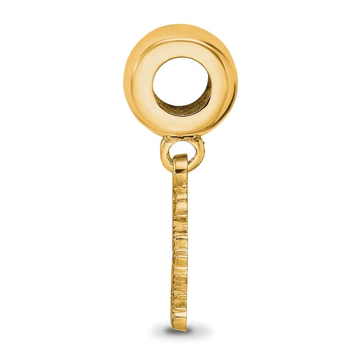 Rings TreasureFineJewelers Sterling Silver Goldplated LogoArt University of Kansas Jayhawk Small Dangle Bead Charm