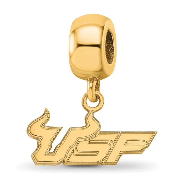 Rings TreasureFineJewelers Sterling Silver Goldplated LogoArt University of South Florida USF Small Dangle Bead Charm Rings TreasureFineJewelers Sterling Silver Goldplated LogoArt University of South Florida USF Small Dangle Bead Charm