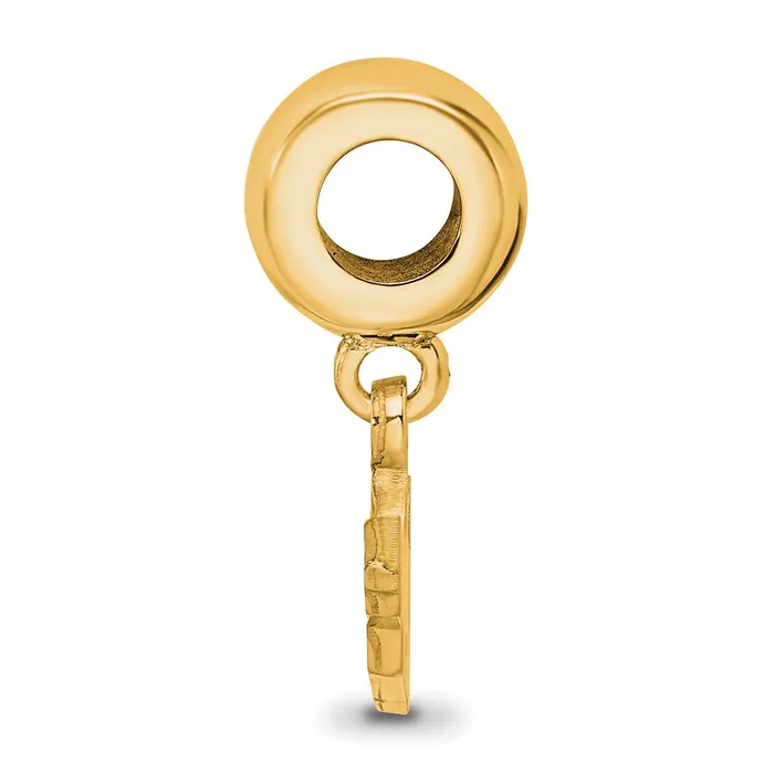 Rings TreasureFineJewelers Sterling Silver Goldplated LogoArt University of South Florida USF Small Dangle Bead Charm
