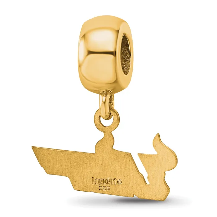 Rings TreasureFineJewelers Sterling Silver Goldplated LogoArt University of South Florida USF Small Dangle Bead Charm