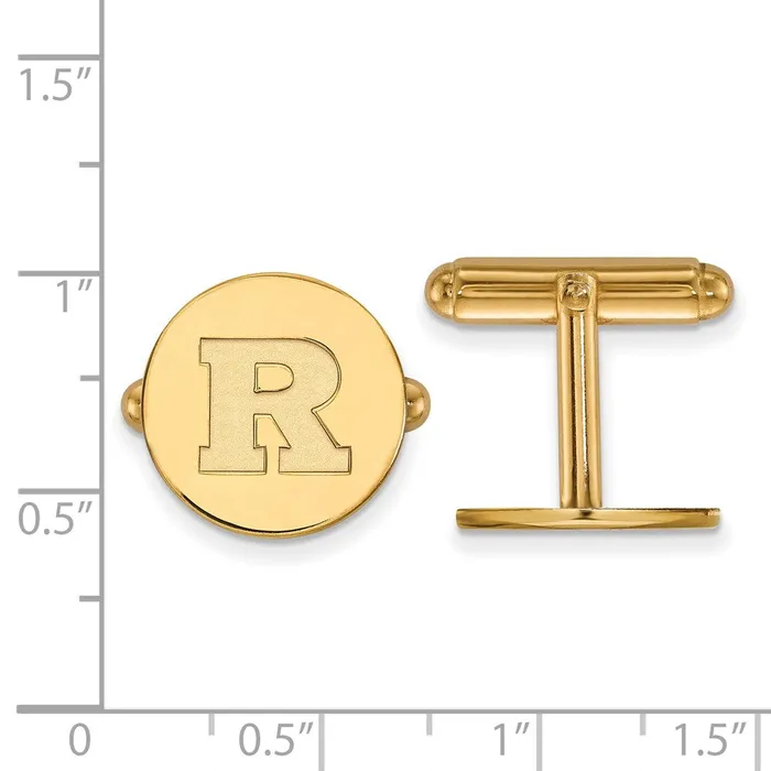 Rings TreasureFineJewelers Sterling Silver Goldplated Rutgers University Letter R Cuff Links