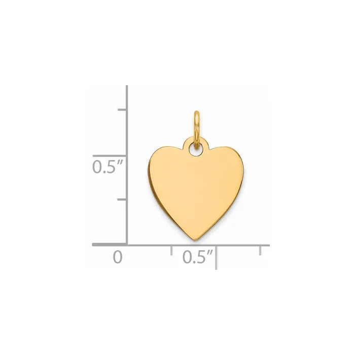 Rings TreasureFineJewelers Sterling Silver GP Engraveable Heart Polished Disc Charm