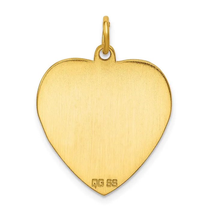 Rings TreasureFineJewelers Sterling Silver GP Engraveable Heart Polished Disc Charm