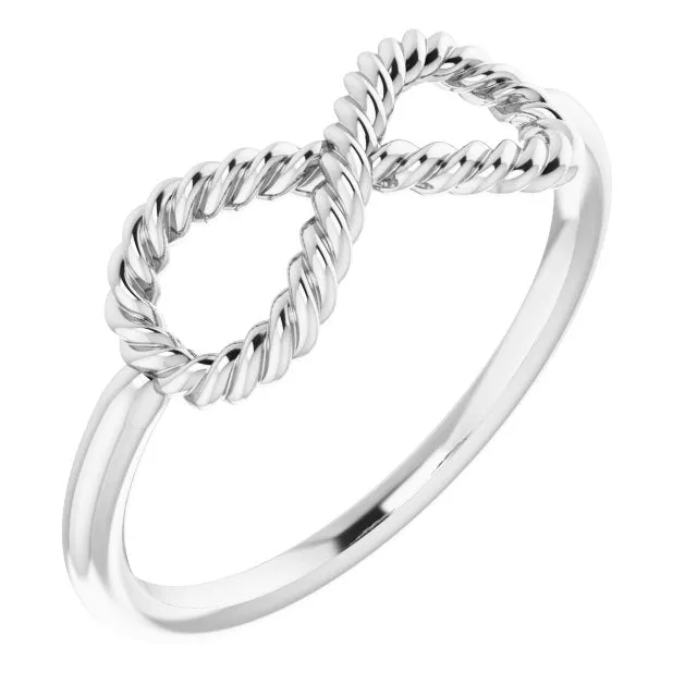 Rings TreasureFineJewelers Sterling Silver InfinityInspired Rope Ring