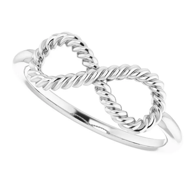 Rings TreasureFineJewelers Sterling Silver InfinityInspired Rope Ring