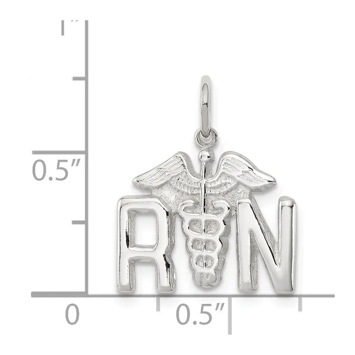 Rings TreasureFineJewelers Sterling Silver Nurse Symbol Charm