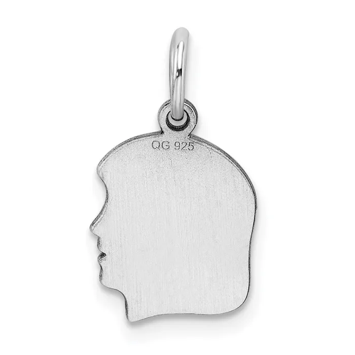 Rings TreasureFineJewelers Sterling Silver Rhplt Engraveable Girl Disc Charm Polish on FrontBack
