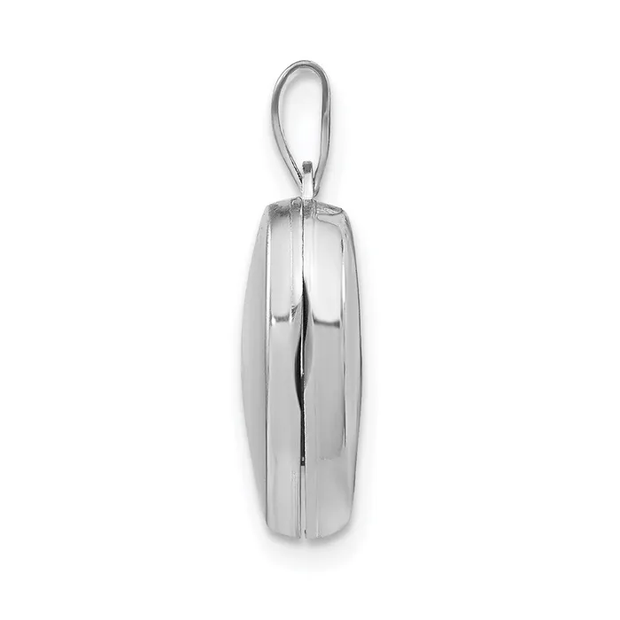 Rings TreasureFineJewelers Sterling Silver Rhodiumplated Plain 15mm Heart Locket