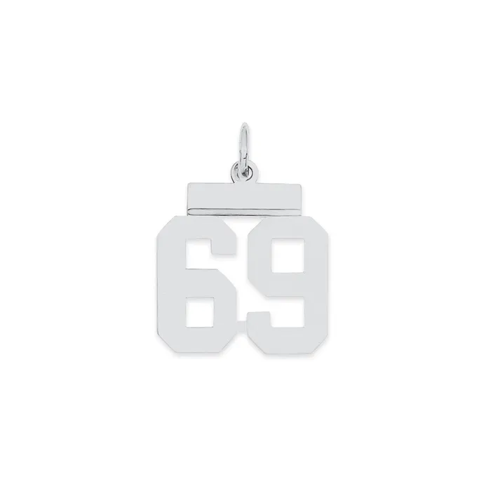 Rings TreasureFineJewelers Sterling SilverRhodiumplated Polished Number 69 Charm Rings TreasureFineJewelers Sterling SilverRhodiumplated Polished Number 69 Charm
