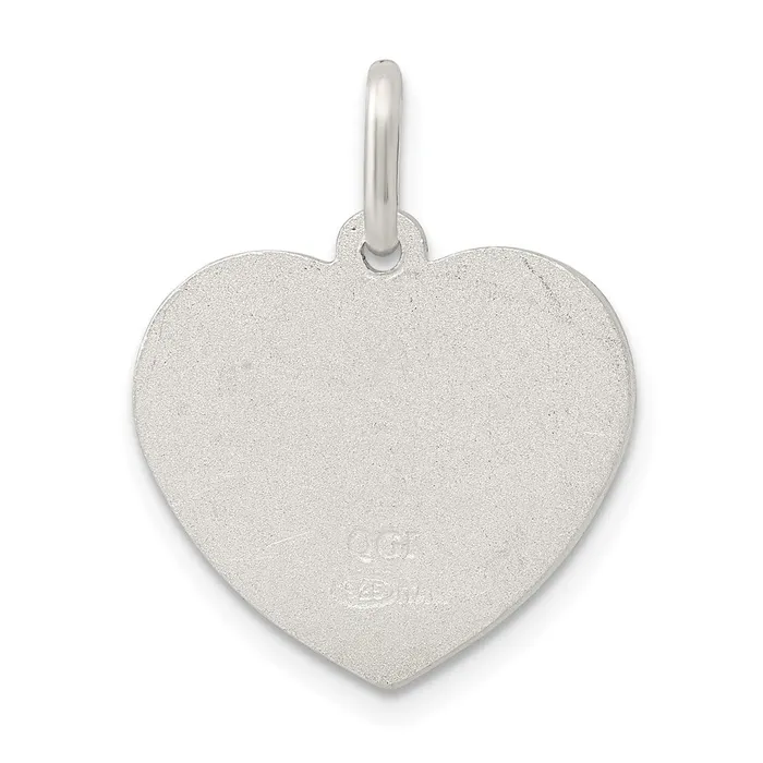 Rings TreasureFineJewelers Sterling Silver Satin Angel Heart Charm