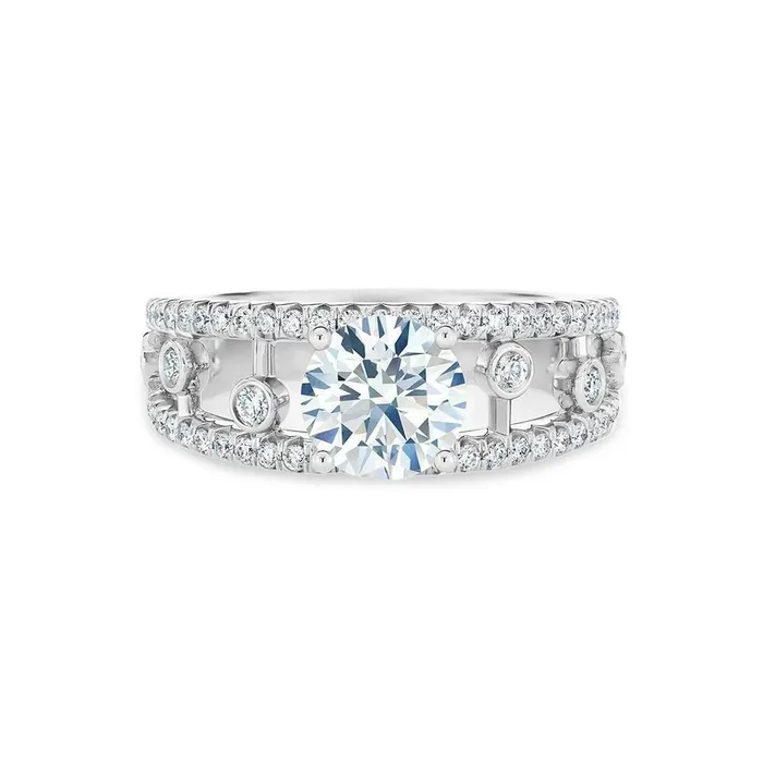 Rings Trendolla Jewelry 925 Silver Single Hollow Moissanite Ring