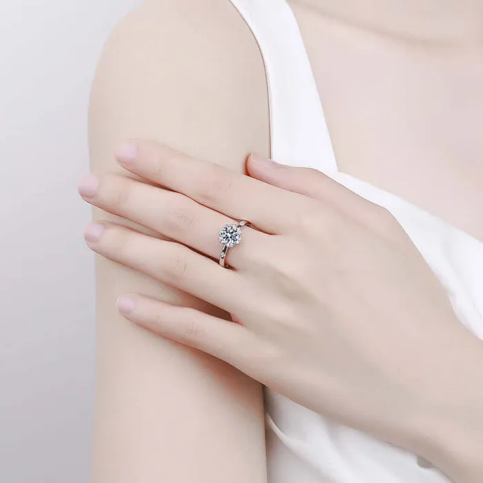 Rings Trendolla Jewelry Classic Flower Circle Moissanite Ring