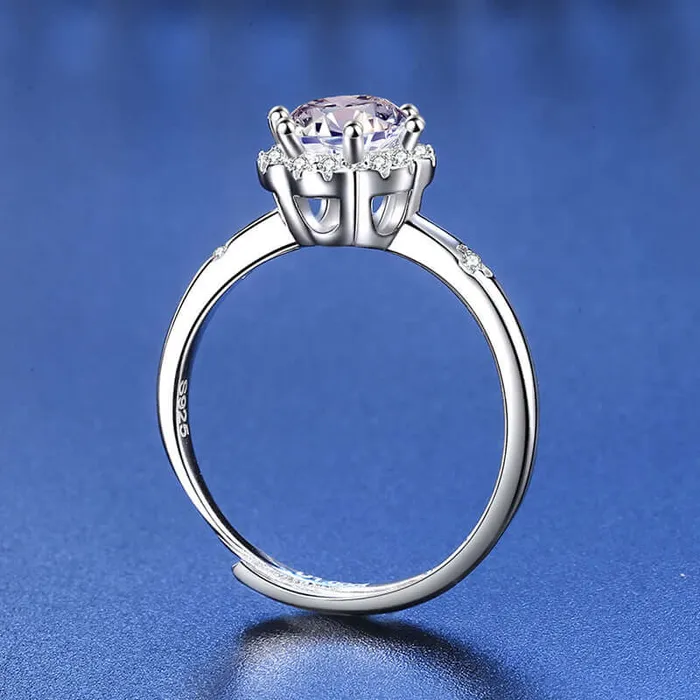 Rings Trendolla Jewelry Classic Flower Circle Moissanite Ring
