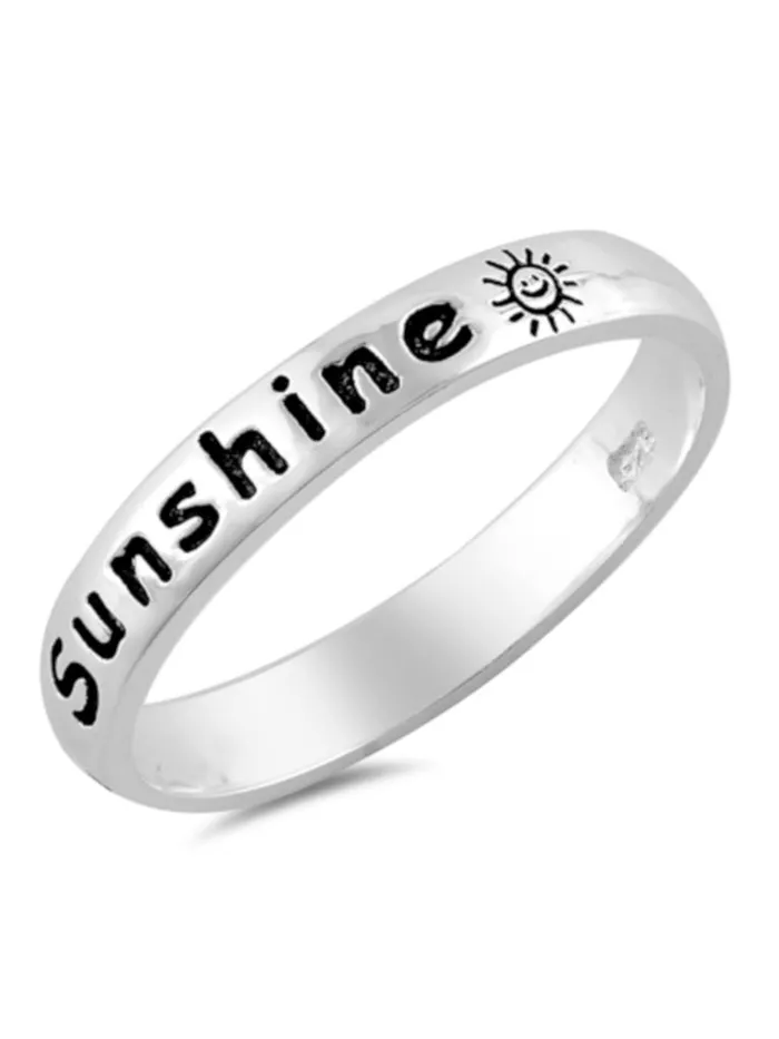 Rings You Are My Sunshine Ring 925 Sterling Silver Thin Band With Jewelry Gift Box North Arrow Shop Rings You Are My Sunshine Ring 925 Sterling Silver Thin Band With Jewelry Gift Box North Arrow Shop