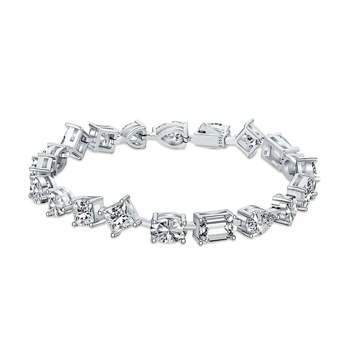 Shaped Diamond Silver Tennis Bracelet Trendolla Jewelry Bracelets