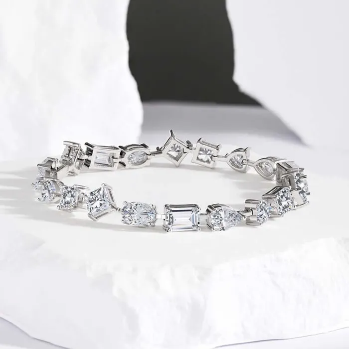 Shaped Diamond Silver Tennis Bracelet Trendolla Jewelry Bracelets