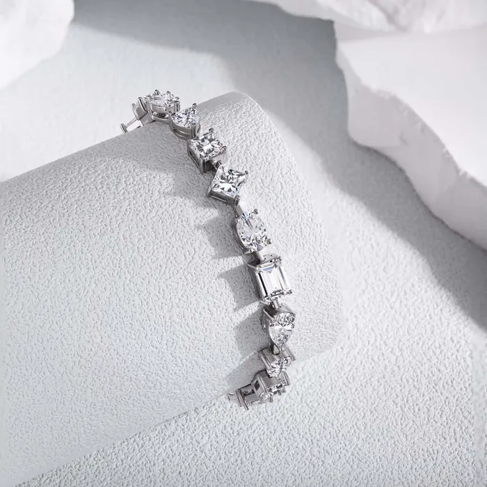 Shaped Diamond Silver Tennis Bracelet Trendolla Jewelry Bracelets