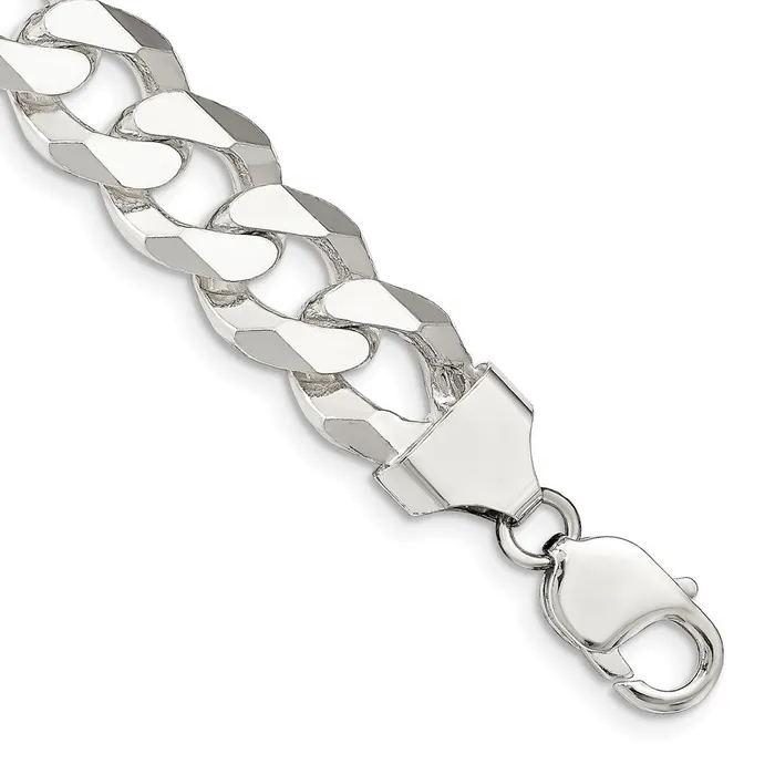 Sterling Silver 14mm Beveled Curb Chain TreasureFineJewelers Rings