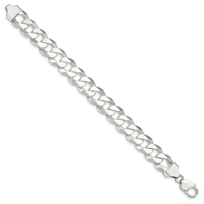 Sterling Silver 14mm Beveled Curb Chain TreasureFineJewelers Rings